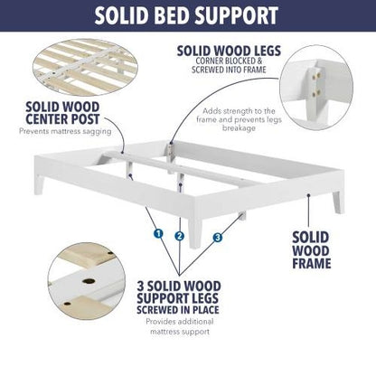 Queen Platform Bed - White