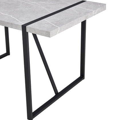 Modern Dining Table, 55 Inch Kitchen Table For 4 People, Table Only!! Easy Assembly
