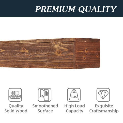 48" Country Wood Mantelpiece, Wall-mounted Floating Rack For Home Decor
