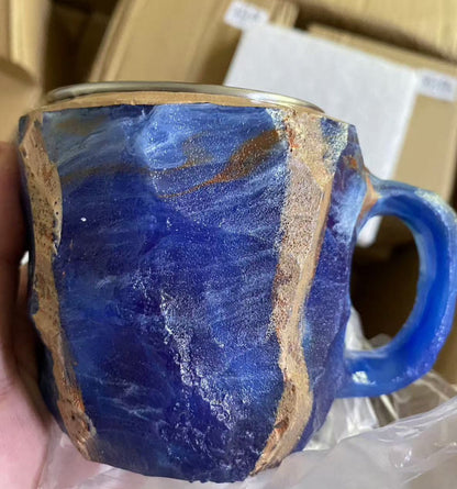 400ml Elegant Resin Mineral Crystal Coffee Mugs With Handles