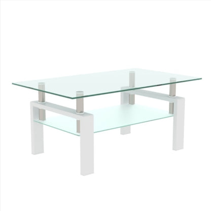 White Coffee Table, Clear Coffee Table, Modern Side Center Tables For Living Room