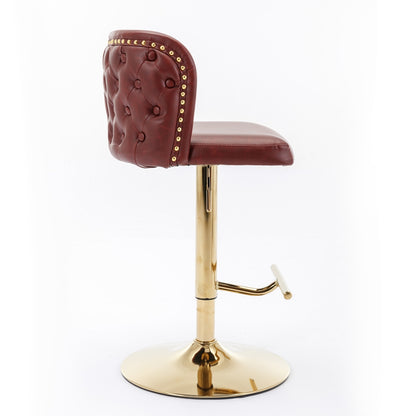 Furniture Swivel Barstools Adjustable Height, Modern PU Upholstered Bar Stools