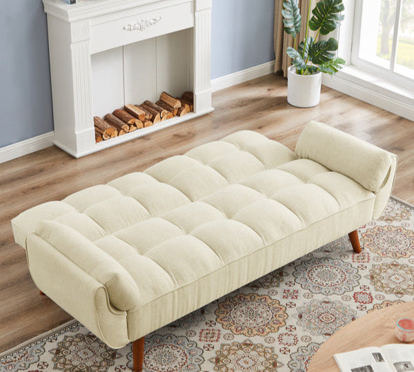 Newly Designed Linen Sofa Furniture With Adjustable Backrest And Easy Assembly Lounge Chair - Beige Color