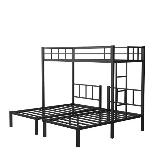 Twin Over Twin Twin Bunk Beds For 3, XL Metal Triple Bunk Bed