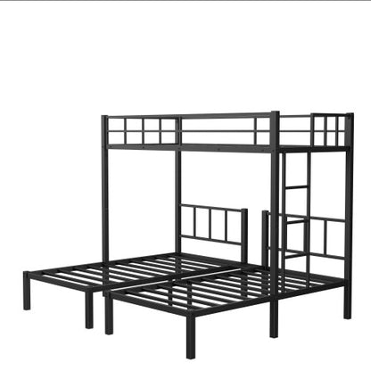Twin Over Twin Twin Bunk Beds For 3, XL Metal Triple Bunk Bed