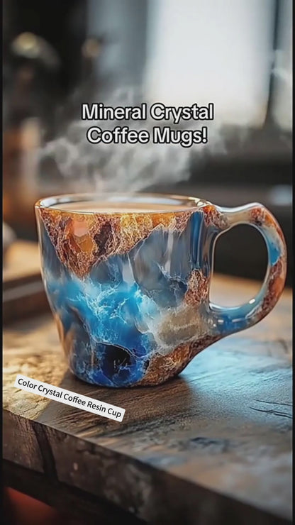400ml Elegant Resin Mineral Crystal Coffee Mugs With Handles