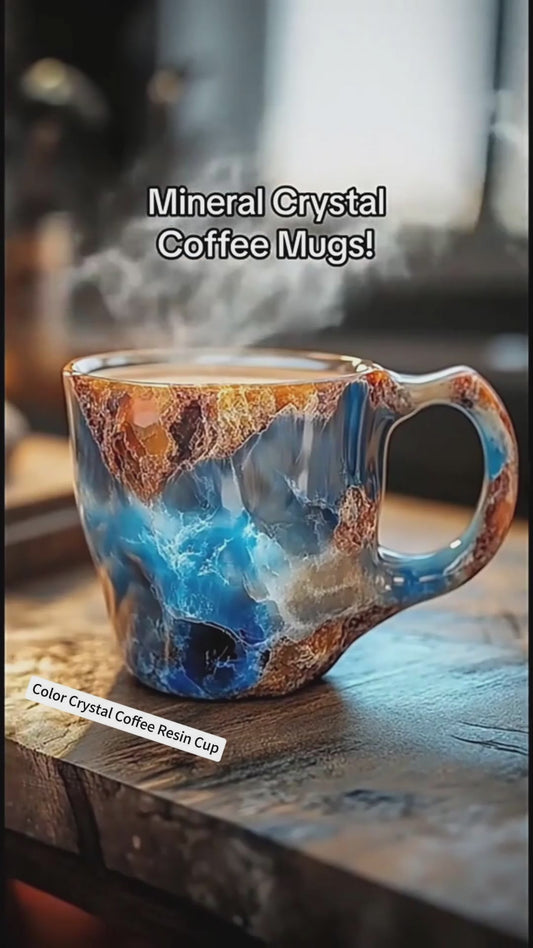 400ml Elegant Resin Mineral Crystal Coffee Mugs With Handles